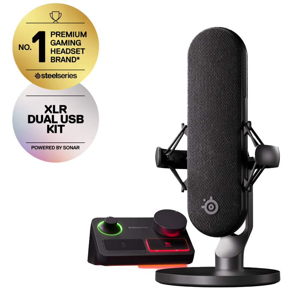 Microfone Condensador Cardióide SteelSeries ALias Pro XLR RGB