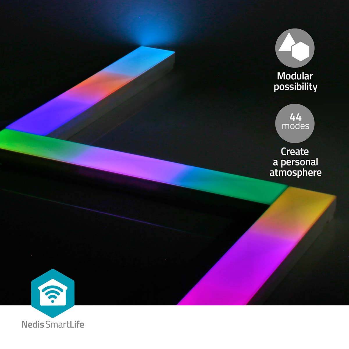Iluminação Decorativa Nedis SmartLife Decorative LED Wall Bar | Wi-Fi | RGBIC / Warm White | Android / IOS