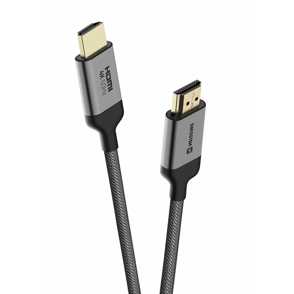 Cabo Swissten HDMI 2.0 Ultra HD 4K 60Hz 1m Cinza
