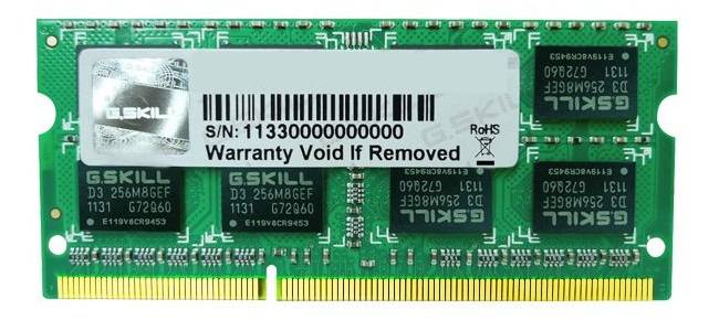 Memória RAM SO-DIMM G.SKILL Standard 8GB (1x8GB) DDR3-1333MHz CL9 (9-9-9) 1.50V